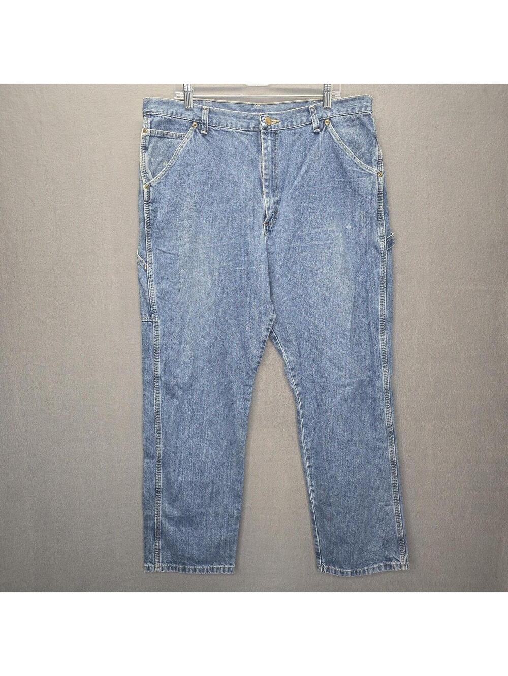 Old Mill Mens Carpenter Jeans 38x30 Blue Denim Work Pants 100% Cotton Relaxed